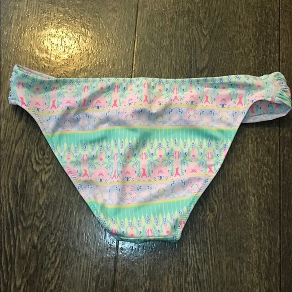 Victoria’s Secret Pink/Blue Floral Pull On Bikini Bottoms Women’s Size Medium - Picture 3 of 5